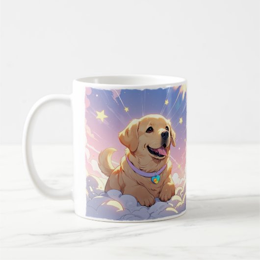 Mug Kawaii Labrador Retriever ciel et étoiles (Gauche)