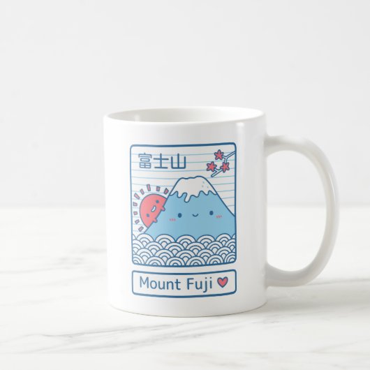 Mug Kawaii Love Mount Fuji Japon Doodle (Droite)