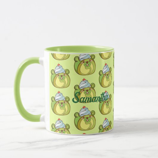 Mug Kawaii Matcha Swiss Roll Bear Cake (Gauche)