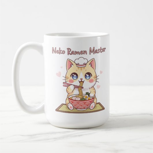Mug Kawaii Neko Ramen Master Cute Cat Food Chef (Gauche)