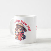 Mug Kawaii Nouvel An Vietnamien Fille & Cheval (Devant gauche)
