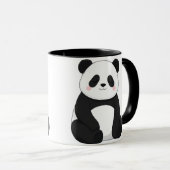 Mug Kawaii Panda noir et blanc (Devant droit)