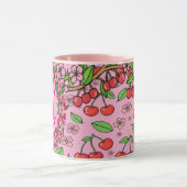 Mug Kawaii Red Cherry Vibes Cute Girly Aesthetic [Pro (Centre)