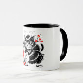 Mug Kawaii Samurai Cat Soccer Gift for Anime Fans  (Devant droit)