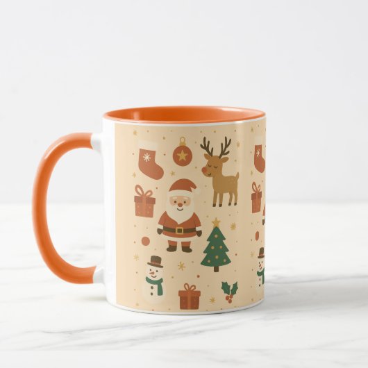 Mug Kawaii Santa & Reindeer – Festive Christmas (Gauche)