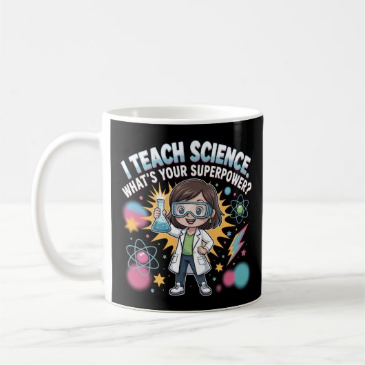 Mug Kawaii Science Teacher – Cute Chibi Superpower (Gauche)