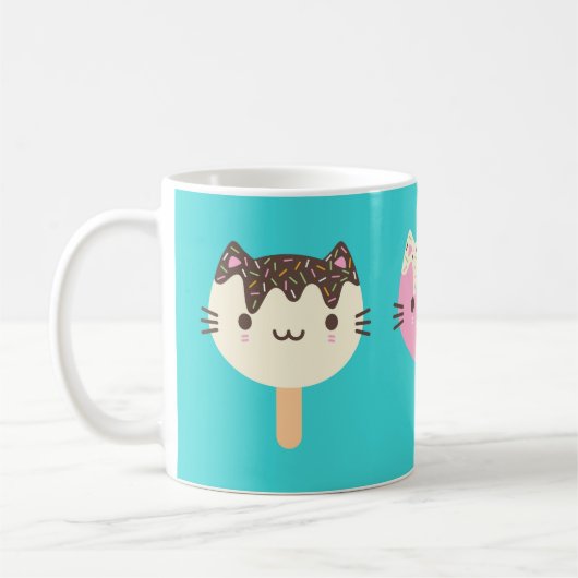 Mug Kawaii Summer Ice Lolly Popsicle Chats (Gauche)