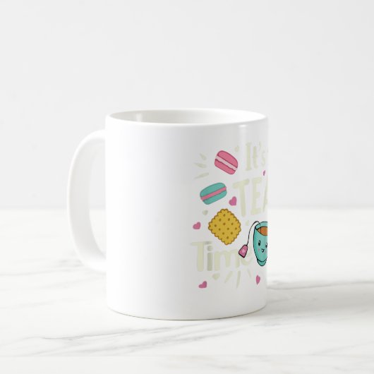 Mug Kawaii Tea Cookie Macarons Tea Time TShirt (Devant gauche)