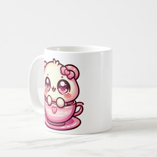 Mug Kawaii Teddy Bear dans une coupe (Devant gauche)