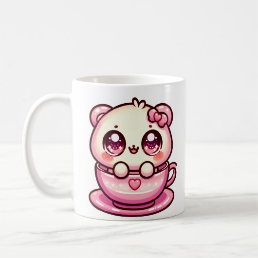 Mug Kawaii Teddy Bear dans une coupe (Gauche)