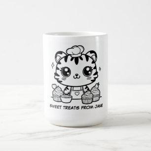 Mug Kawaii Tiger Baker Personnalisé   Cute Cupcake