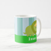 Mug Kawaii Tricératops vert et jaune pour enfants (Devant droit)