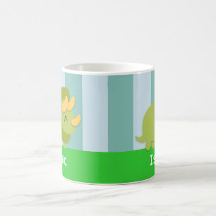 Mug Kawaii Tricératops vert et jaune pour enfants
