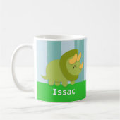 Mug Kawaii Tricératops vert et jaune pour enfants (Gauche)