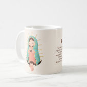 Mug Kawaii Virgin of Guadalupe with angel and prayer (Devant gauche)