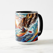 Mug Kayak de mer blanc en canyon (Devant droit)