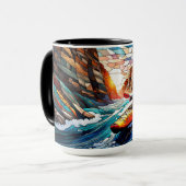 Mug Kayak de mer blanc en canyon (Devant gauche)
