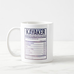 Mug Kayak Funny Kayaking Étiquette de la nutrition