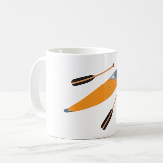 Mug Kayak orange avec des aviron (Devant gauche)