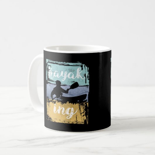 Mug Kayaking Tee - Vintage Retro Kayak (Devant gauche)