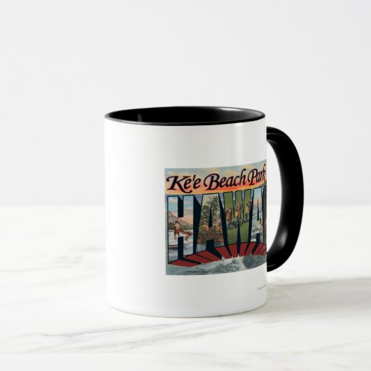 Mug Ke'e Beach Park, Hawaii - Grandes Lettres (Devant droit)