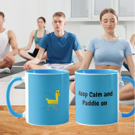 Mug Keep Calm and Paddle On Cute Motivational Ducks