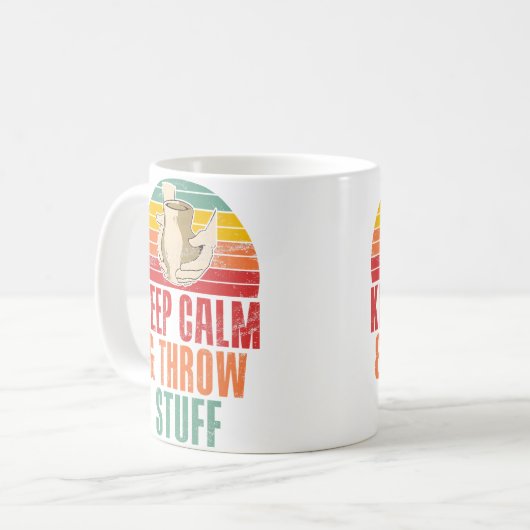Mug Keep Calm And Throw Stuff Funny Pottery (Devant gauche)