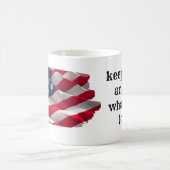 Mug keep calm quote and vibrant american flag (Centre)