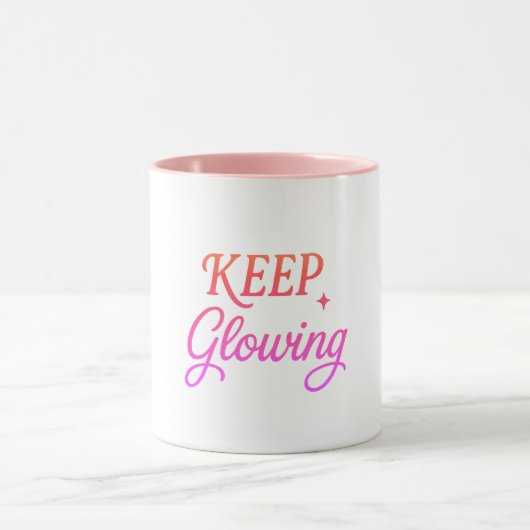 Mug Keep Glowing - Soft Aesthetic (Centre)