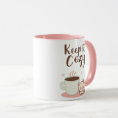 Mug "Keep it Cozy" with Sleepy Bear and Coffee (Devant droit)