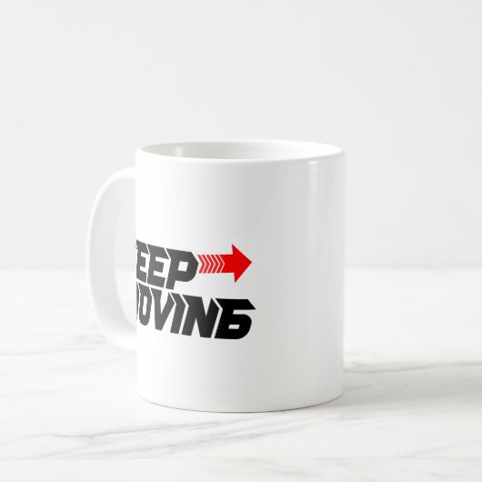 Mug Keep Moving – Powerful Red Motivation Quote Design (Devant gauche)