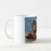 Mug Keeshond Chien dans la corniche laissez-le neiger (Gauche)