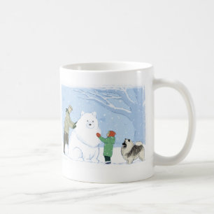 Mug Keeshond Chien de neige jolie scène d'hiver Keesi
