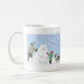 Mug Keeshond Chien de neige jolie scène d'hiver Keesie (Gauche)