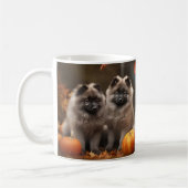 Mug Keeshond Chiot Automne Citrouille délice (Gauche)