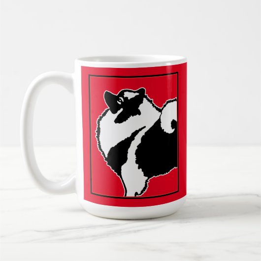 Mug Keeshond Graphics - Cute Original Chig Art (Gauche)