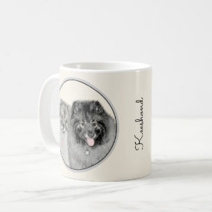 Mug Keeshond Maman et Son Peinture - Art Chien origina