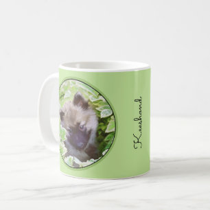 Mug Keeshond Puppy in the Garden Peinture Art original