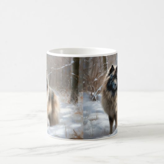 Mug Keeshond Qu'Il Neige Noël (Centre)