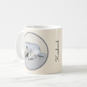 Mug Keeshond Sleeping Puppy Peinture Chien Art origina