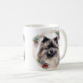 Mug Keeshony Christmas Wreath Festive Pup (Devant droit)
