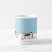 Mug Keesies dans la neige | Keeshonden Winter Holiday (Centre)