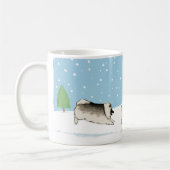 Mug Keesies dans la neige | Keeshonden Winter Holiday (Gauche)