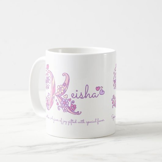 Mug Keisha nom signifiant pastel décoratif K monogramm (Devant gauche)