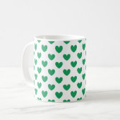 Mug Kelly Coeurs polka vert sur blanc (Devant gauche)
