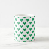 Mug Kelly Coeurs polka vert sur blanc (Centre)