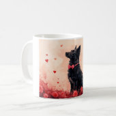 Mug Kelpie australien avec des roses - Saint-Valentin (Devant gauche)