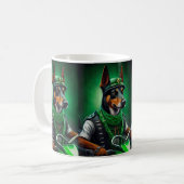 Mug Kelpie australienne conduite vélo St. Patrick's Da (Devant gauche)