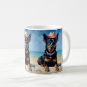 Mug Kelpie australienne sur la plage, cadeau d'été amo (Devant droit)