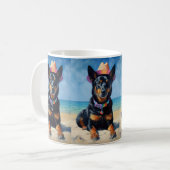 Mug Kelpie australienne sur la plage, cadeau d'été amo (Devant gauche)